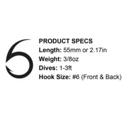 6th Sense Curve Finesse Squarebill Crankbait -Fishing Shop Product Specs